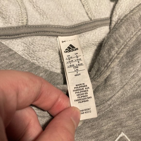 Adidas Light Gray Logo Hoodie - Picture 3 of 11
